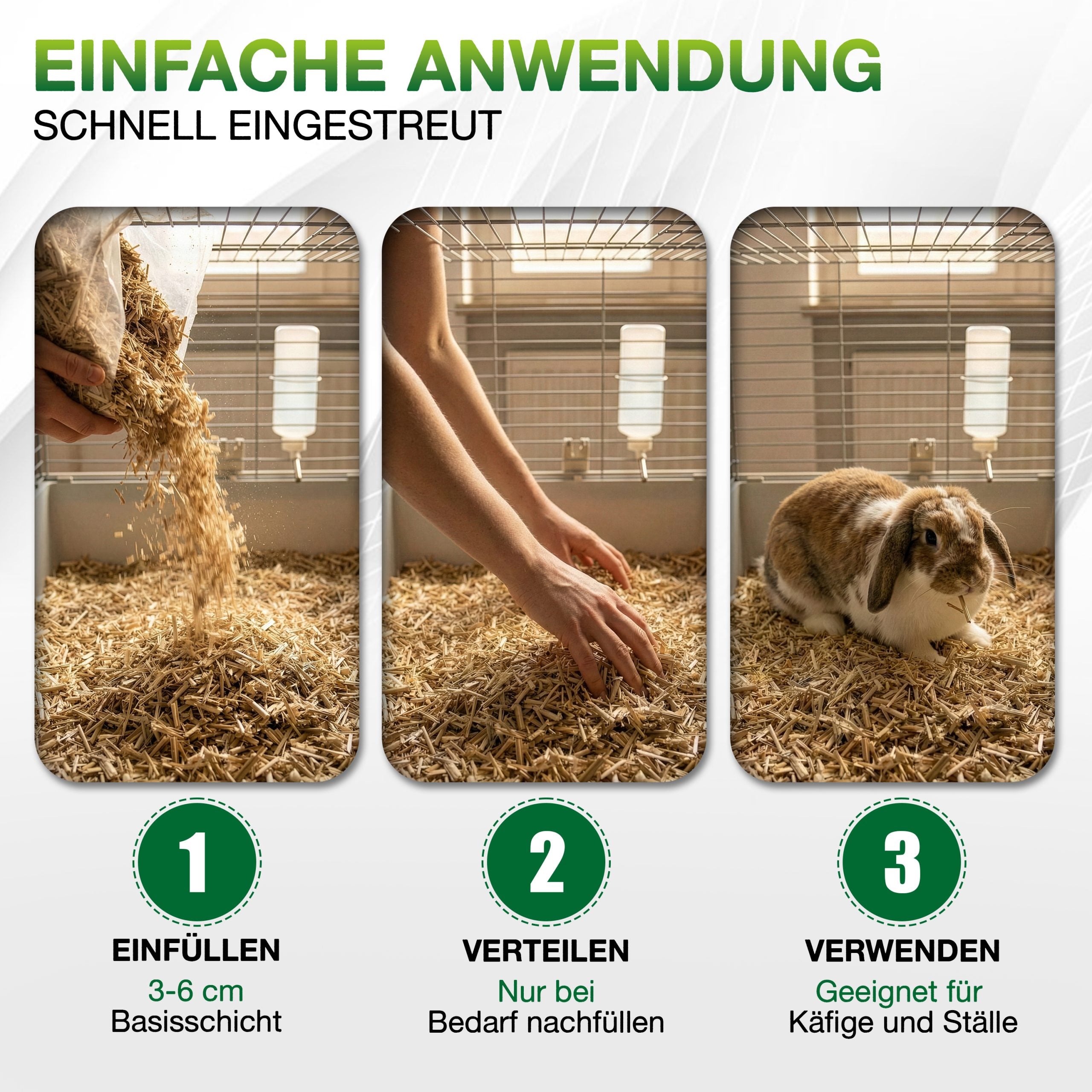 Kleintier-Einstreu aus Miscanthus-Häcksel
