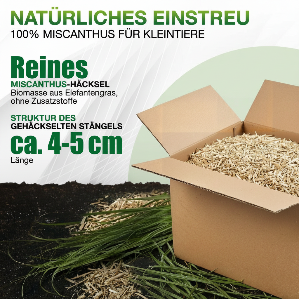 Kleintier-Einstreu aus Miscanthus-Häcksel
