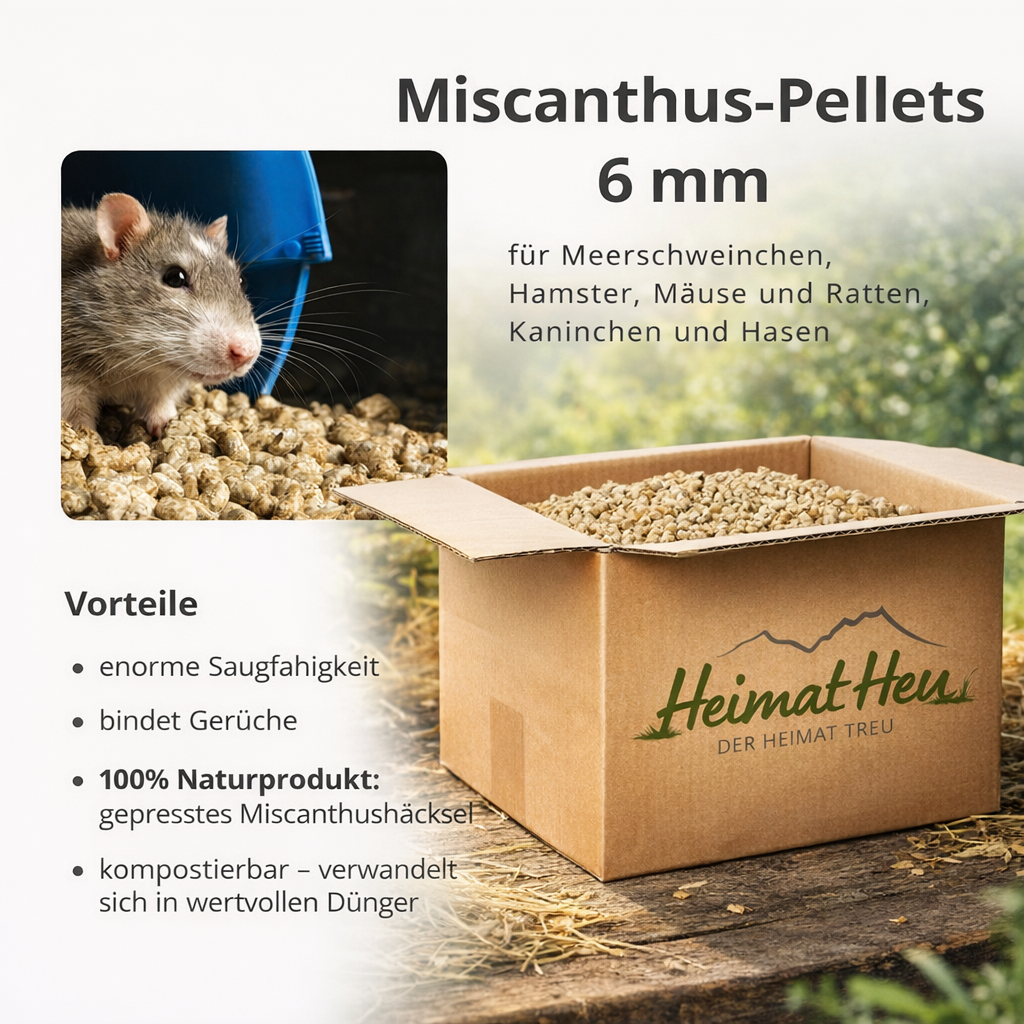 Kleintier-Einstreu aus Miscanthus-Häcksel – HeimatHeu