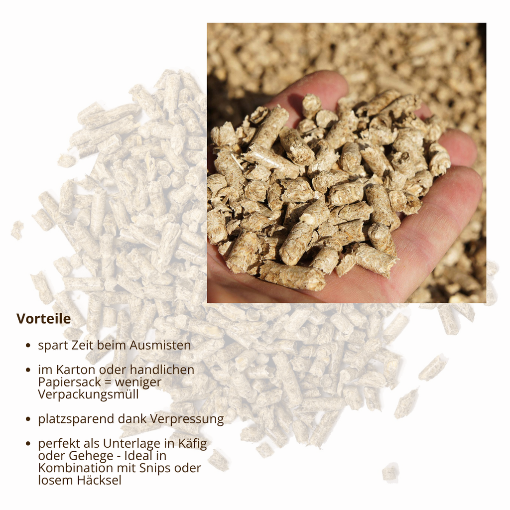 Kleintier-Einstreu-Pellets 6mm aus Miscanthus